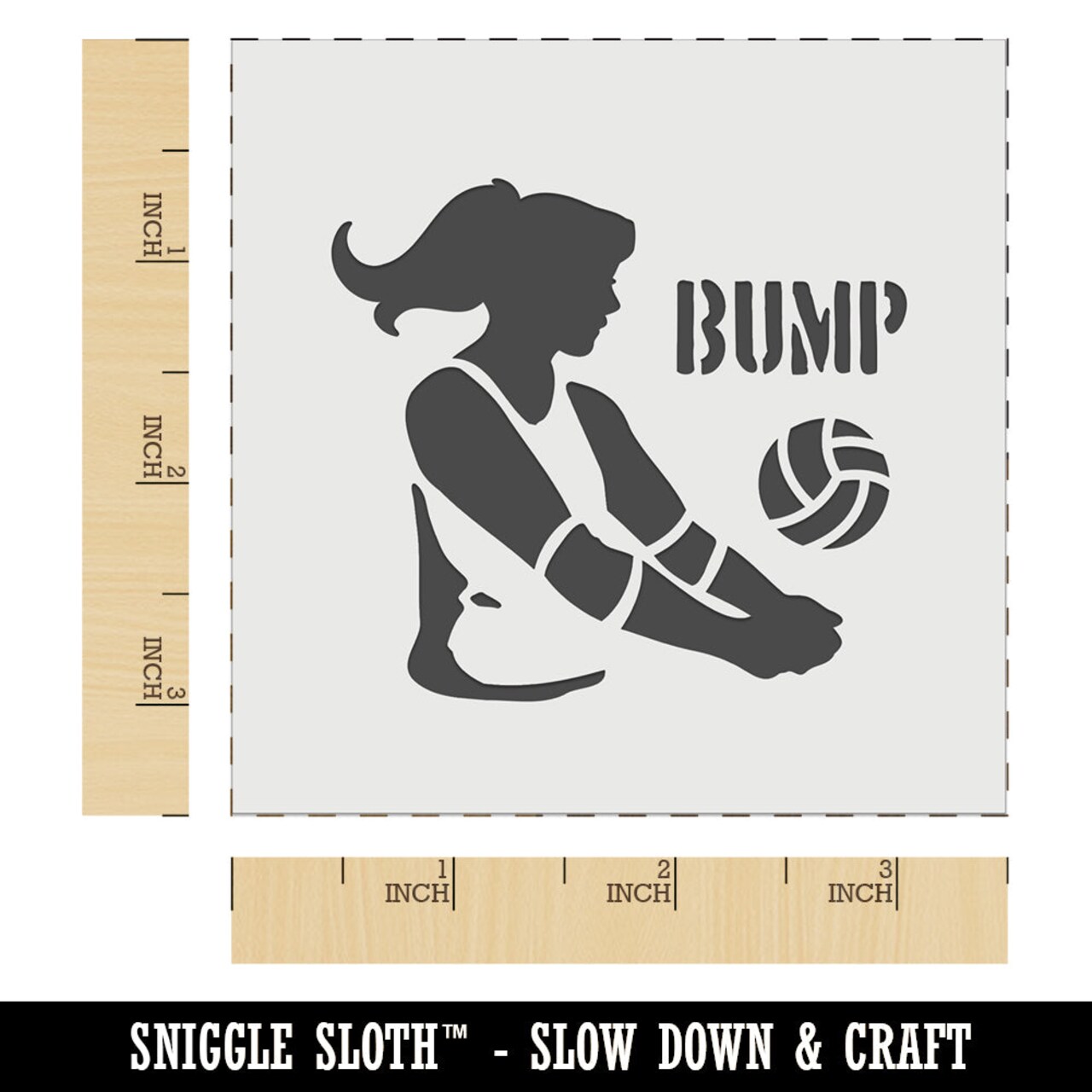 Volleyball Woman Bump Sports Move Wall Cookie DIY Craft Reusable Stencil